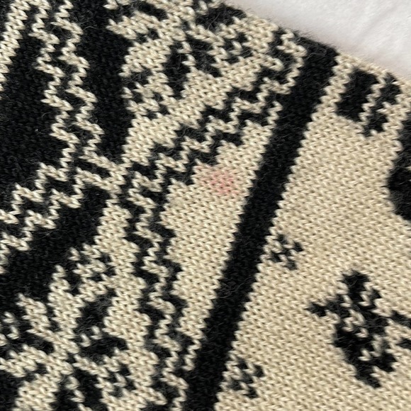 Nils Black Tan Skier Print Ski Sweater Vintage Large - Picture 7 of 7